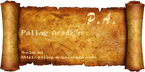 Pallag Arzén névjegykártya
